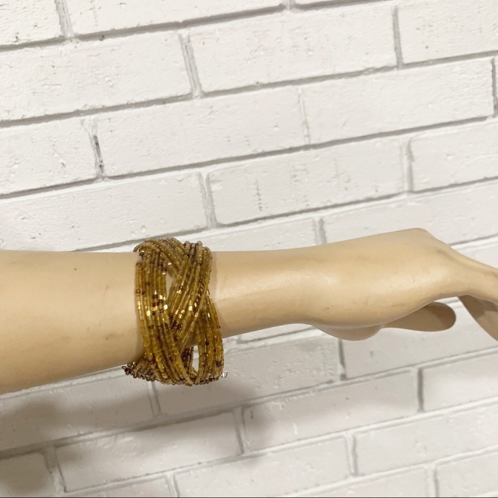Beaded Crossover Cuff Bracelet‎